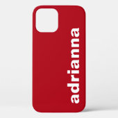 Coques Case-Mate iPhone Monogramme moderne rouge (Verso)