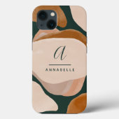 Coques Case-Mate iPhone Monogramme moderne rouille vert abstrait chic chic (Verso)