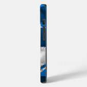 Coques Case-Mate iPhone Monogramme moderne Royal Blue et Silver Agate (Verso / Gauche)