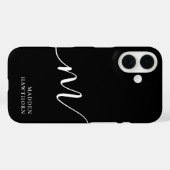 Coques Case-Mate iPhone Monogramme moderne Script Calligraphie noir (Verso (horizontal))
