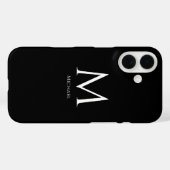 Coques Case-Mate iPhone Monogramme moderne simple (Verso (horizontal))