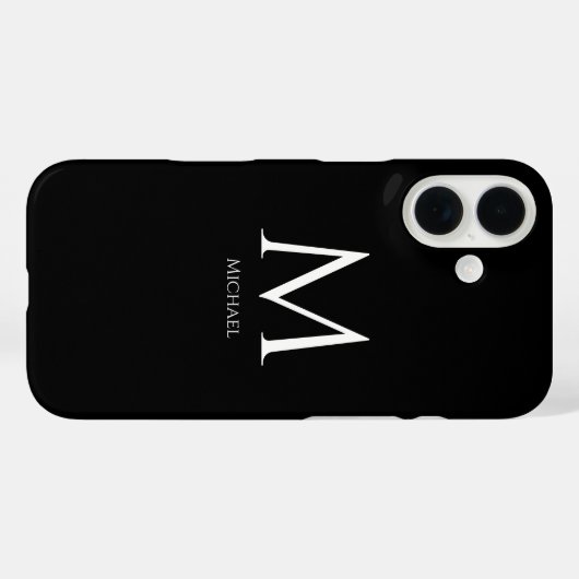 Coques Case-Mate iPhone Monogramme moderne simple (Verso (horizontal))