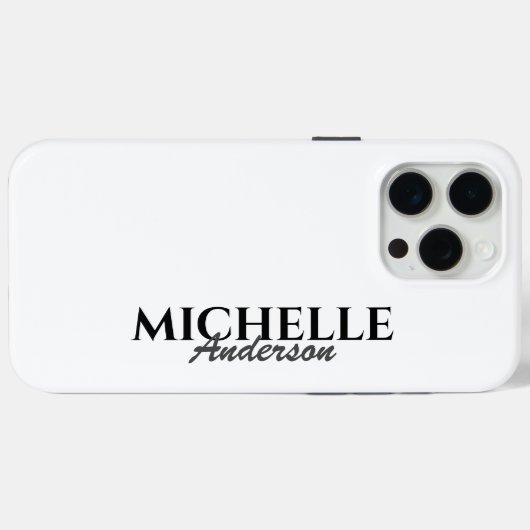 Coques Case-Mate iPhone Monogramme moderne simple (Verso (horizontal))