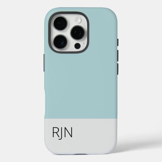 Coques Case-Mate iPhone Monogramme Moderne Simple Bleu Poussiéreux Classiq (Verso)