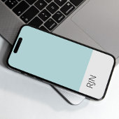 Coques Case-Mate iPhone Monogramme Moderne Simple Bleu Poussiéreux Classiq