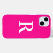 Coques Case-Mate iPhone Monogramme Moderne Simple Hot Pink (Verso (horizontal))