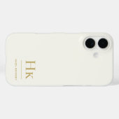 Coques Case-Mate iPhone Monogramme Moderne Simple Monogrammé Ivoire Or (Verso (horizontal))