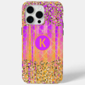Coques Case-Mate iPhone Monogramme Moderne Sirène Paillettes Violet Orange (Verso)