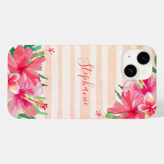 Coques Case-Mate iPhone Monogramme moderne Tropical Botanique (Verso (horizontal))