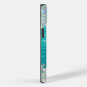 Coques Case-Mate iPhone Monogramme moderne Turquoise Holographique Faux Pa (Verso / Droite)