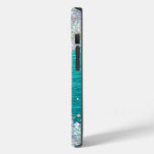 Coques Case-Mate iPhone Monogramme moderne Turquoise Holographique Faux Pa (Verso / Gauche)