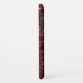 Coques Case-Mate iPhone Monogramme Moderne Velours Rouge Faux Tissu (Dos/Gauche)