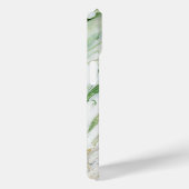 Coques Case-Mate iPhone Monogramme Moderne Vert Blanc Personnalisé Élégant (Verso / Droite)