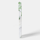 Coques Case-Mate iPhone Monogramme Moderne Vert Blanc Personnalisé Élégant (Verso / Gauche)