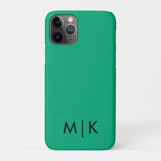 Coques Case-Mate iPhone Monogramme Moderne Vert Bleu et Noir (Dos)