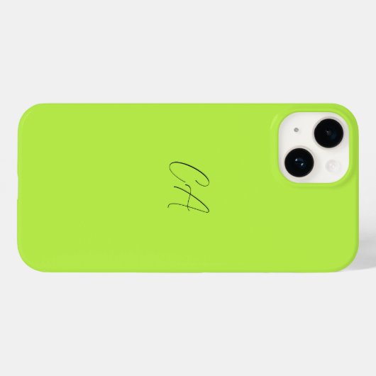 Coques Case-Mate iPhone Monogramme moderne vert cime (Verso (horizontal))