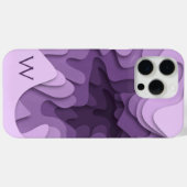 Coques Case-Mate iPhone Monogramme moderne violet violet élégant Abstrait (Verso (horizontal))