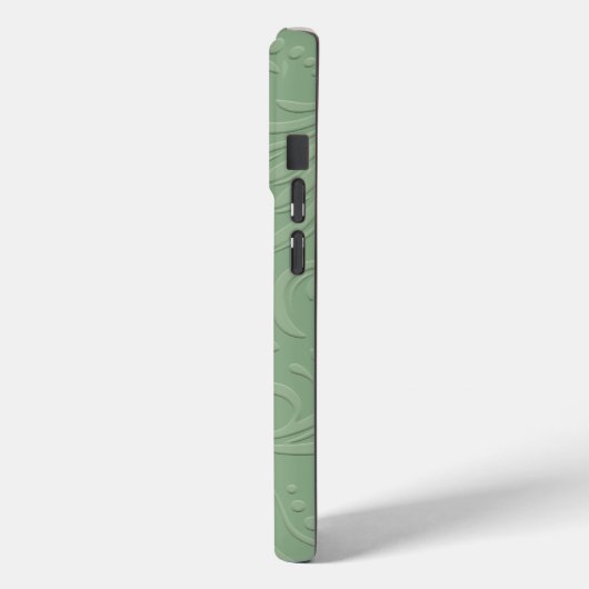 Coques Case-Mate iPhone Monogramme monochromatique vert Sage (Verso / Gauche)