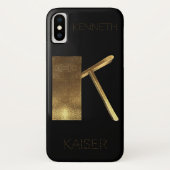 Coques Case-Mate iPhone Monogramme Monogramme initial K Or noir (Dos)