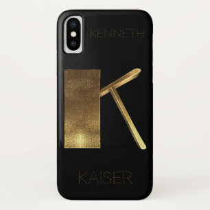 Case-Mate iPhone Case Monogramme Monogramme initial K Or noir