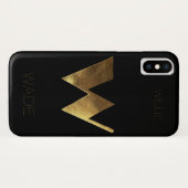 Coques Case-Mate iPhone Monogramme Monogramme initial W Black Gold (Dos (Horizontal))