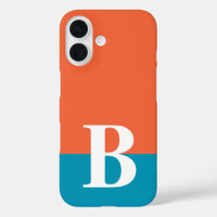 Monogramme Monogrammé Simple Moderne Orange Bleu