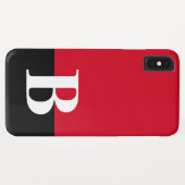 Coques Case-Mate iPhone Monogramme Monogramme Simple moderne rouge noir (Dos (Horizontal))