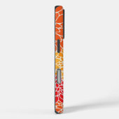 Coques Case-Mate iPhone Monogramme Motif à fleurs orange (Verso / Droite)