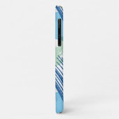 Coques Case-Mate iPhone Monogramme Motif Abstrait bleu et violet (Dos/Gauche)
