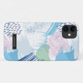 Coques Case-Mate iPhone Monogramme Motif Abstrait bleu et violet (Dos (Horizontal))