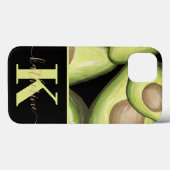 Coques Case-Mate iPhone Monogramme Motif Avocado moderne (Verso (horizontal))