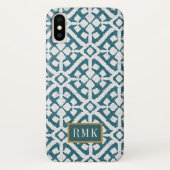 Coques Case-Mate iPhone Monogramme| Motif bleu d'Amadora (Dos)