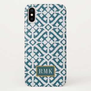 Coque Case-Mate Pour iPhone Monogramme  Motif bleu d'Amadora