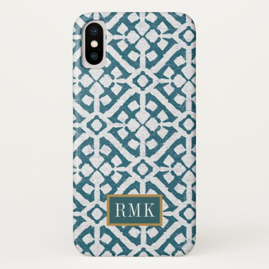 Coques Case-Mate iPhone Monogramme| Motif bleu d'Amadora (Dos)