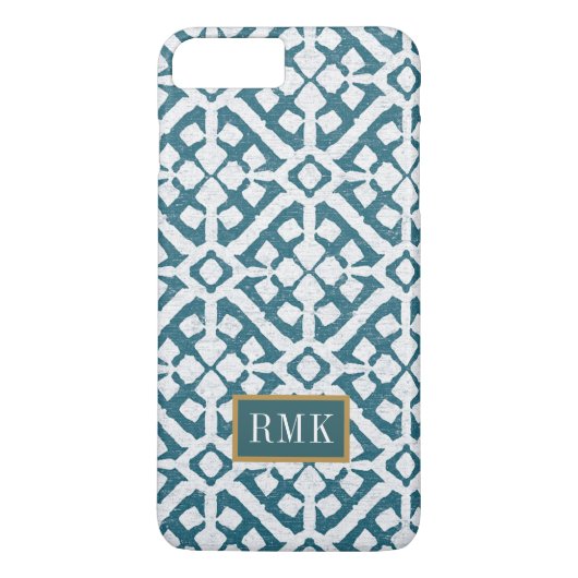 Coques Case-Mate iPhone Monogramme| Motif bleu d'Amadora (Dos)