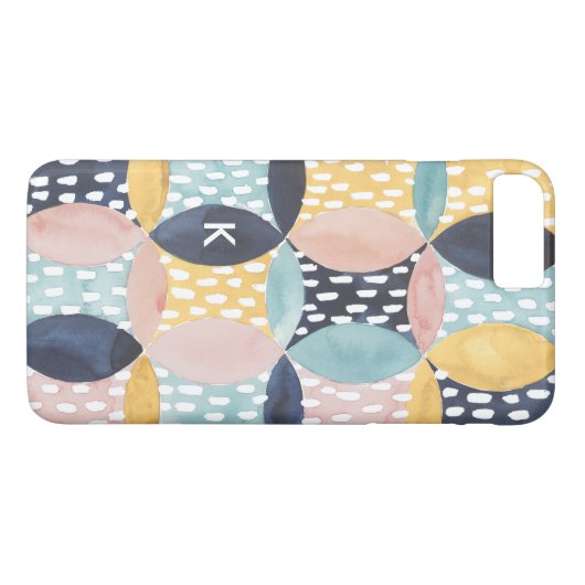 Coques Case-Mate iPhone Monogramme | Motif circulaire Abstrait (Dos (Horizontal))