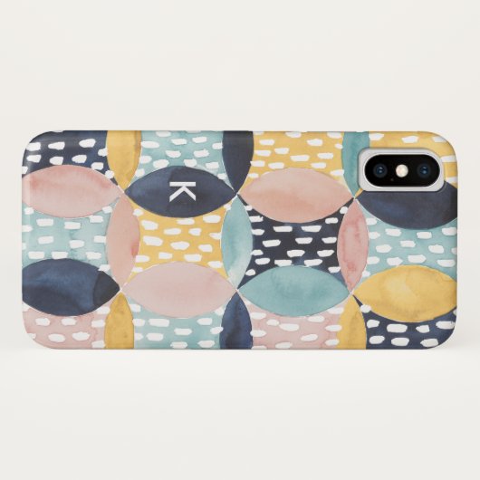 Coques Case-Mate iPhone Monogramme | Motif circulaire Abstrait (Dos (Horizontal))