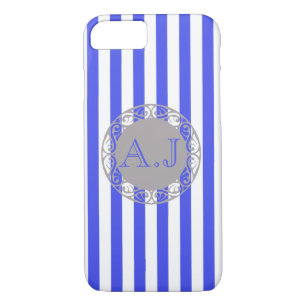 Coque Case-Mate Pour iPhone Monogramme Motif cool Bleu