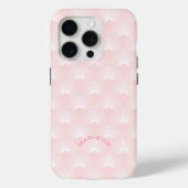 Coques Case-Mate iPhone monogramme motif d'art déco rose clair et blanc (Verso)