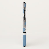 Coques Case-Mate iPhone Monogramme Motif de ballon de soccer noir bleu cla (Dos/Gauche)