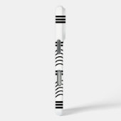 Coques Case-Mate iPhone Monogramme Motif de bandes ondulées noir et blanc (Verso / Droite)