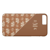 Coques Case-Mate iPhone Monogramme| Motif de la caravane orangée éléphante (Dos (Horizontal))