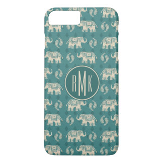 Coque iPhone 7 Plus Monogramme| Motif de la Caravane Turquoise éléphan