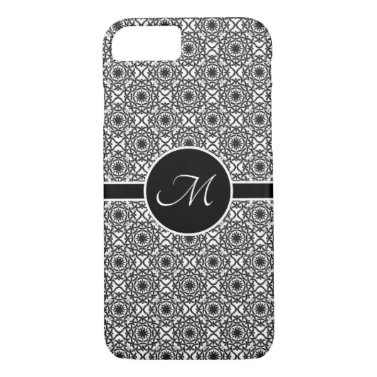 Coques Case-Mate iPhone Monogramme Motif de noeud Celtique monochrome (Dos)