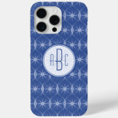 Coques Case-Mate iPhone monogramme motif de roue bleue (Verso)