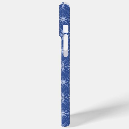 Coques Case-Mate iPhone monogramme motif de roue bleue (Verso / Gauche)