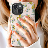 Coques Case-Mate iPhone Monogramme Motif De Taches Roses Et Daffodiques
