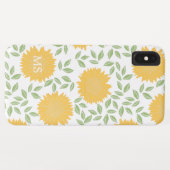 Coques Case-Mate iPhone Monogramme Motif de tournesol rustique (Dos (Horizontal))