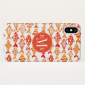 Coques Case-Mate iPhone Monogramme| Motif d'eau d'orange vif (Dos (Horizontal))