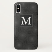 Coques Case-Mate iPhone Monogramme motif des cercles de charbon (Dos)